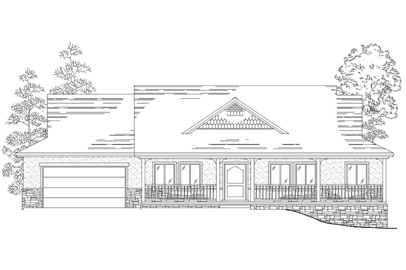 Home Plan - Exterior - Front Elevation 3 for Adobe / Southwestern House Plan #945-126 - 3 bed, 2 bath