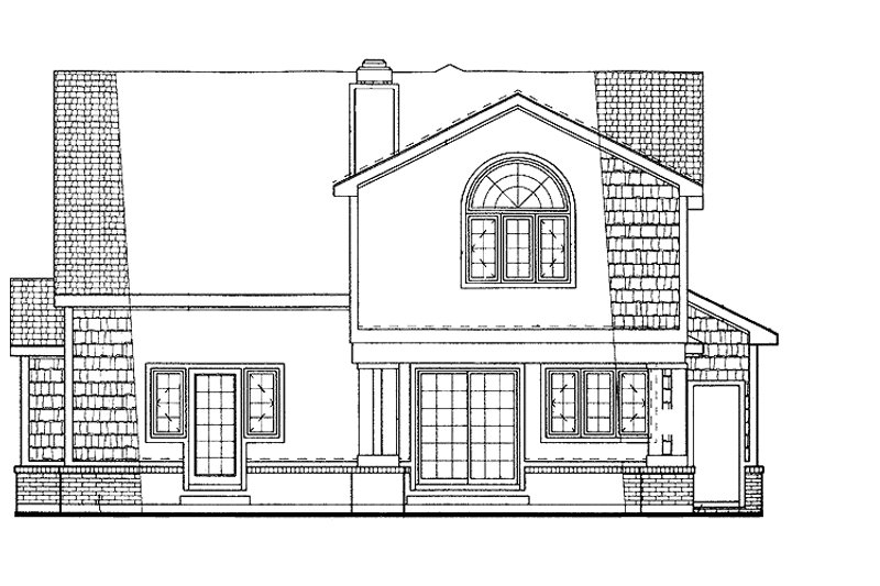 House Blueprint - Exterior - Rear Elevation for Traditional House Plan #72-965 - 4 bed, 2.5 bath