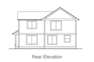 Exterior - Rear Elevation for Craftsman House Plan #53-596 - 3 bed, 2.5 bath