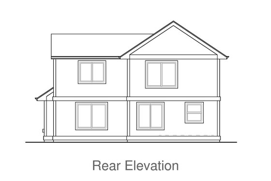 Exterior - Rear Elevation for Craftsman House Plan #53-596 - 3 bed, 2.5 bath