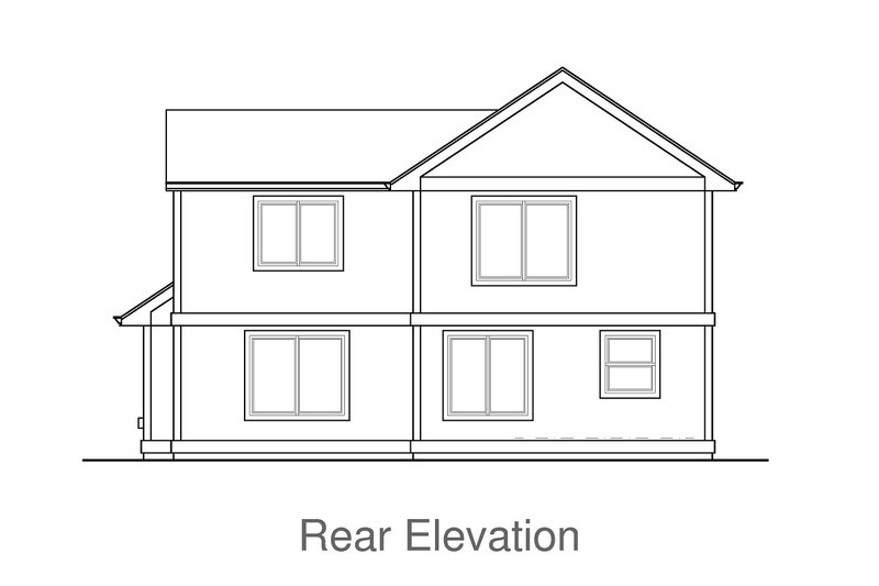 Dream House Plan - Exterior - Rear Elevation for Craftsman House Plan #53-596 - 3 bed, 2.5 bath
