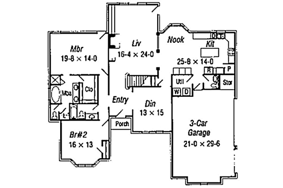 Floor Plan - Main Floor for European House Plan #329-300 - 5 bed, 3.5 bath