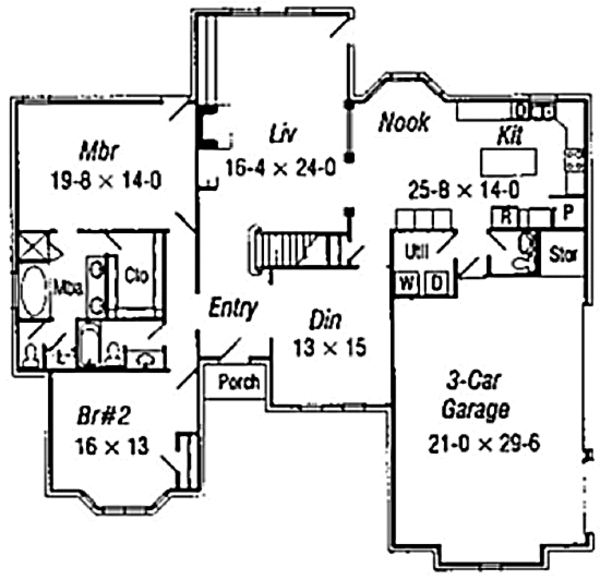 European Floor Plan - Main Floor Plan #329-300