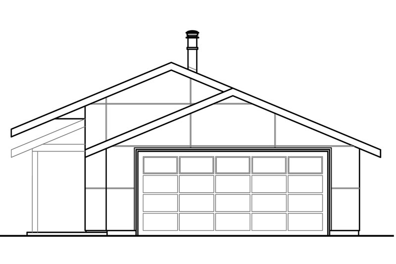 Architectural House Design - Exterior - Rear Elevation for Ranch House Plan #124-983 - 3 bed, 2 bath