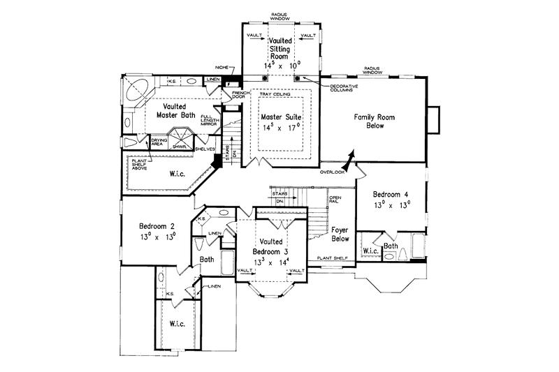 Home Plan - Floor Plan - Upper Floor for Mediterranean House Plan #927-476 - 5 bed, 4.5 bath