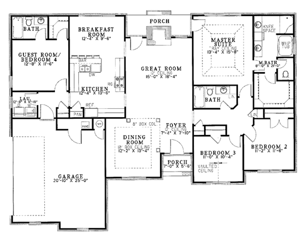 Dream House Plan - Ranch Floor Plan - Main Floor Plan #17-2731