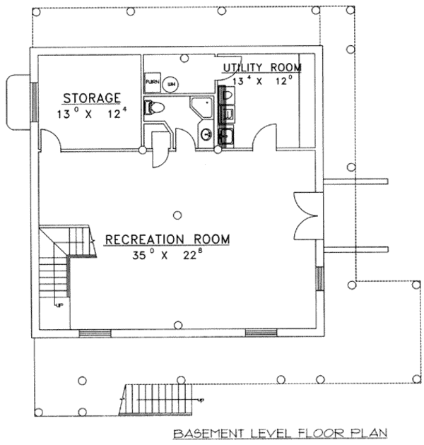 Log Floor Plan - Lower Floor Plan #117-496