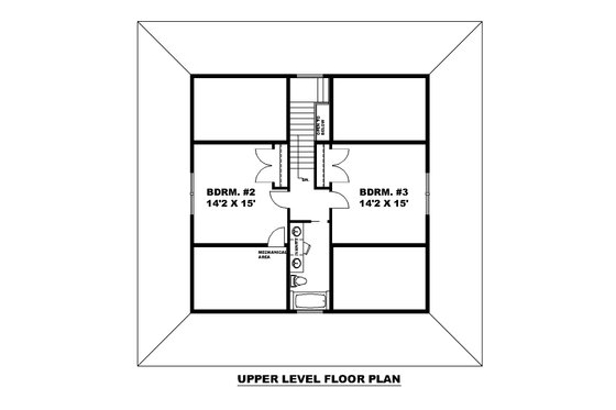 Floor Plan - Upper Floor for Farmhouse House Plan #117-935 - 3 bed, 2.5 bath