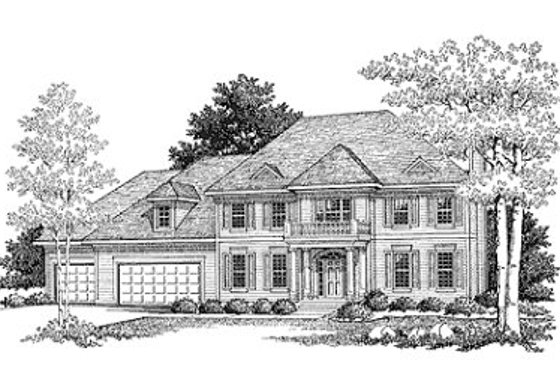 Exterior - Front Elevation for Traditional House Plan #70-461 - 4 bed, 2.5 bath