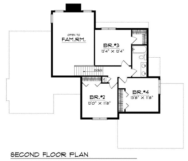 Traditional Floor Plan - Upper Floor Plan #70-294