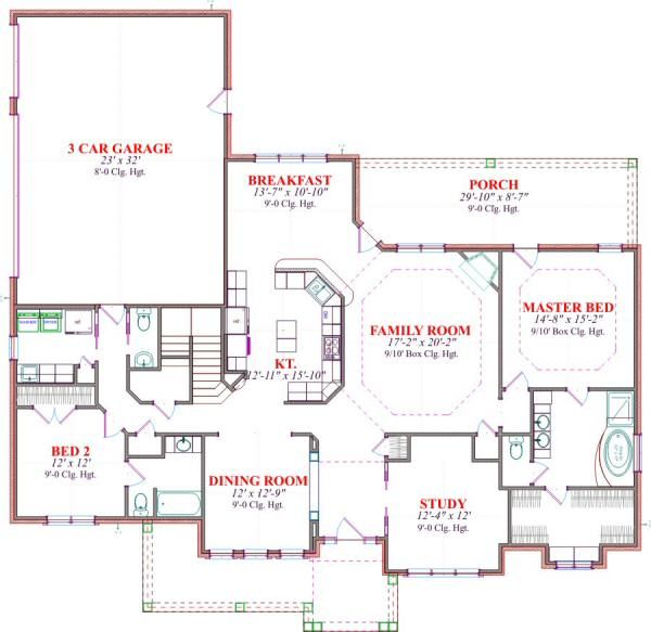 Architectural House Design - European Floor Plan - Main Floor Plan #63-167