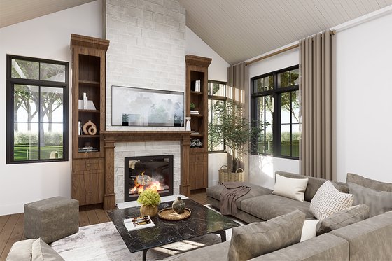 Interior - Family Room 1 for Modern House Plan #23-2394 - 3 bed, 2 bath