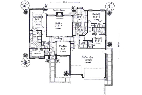 Floor Plan - Main Floor for European House Plan #310-799 - 3 bed, 2.5 bath