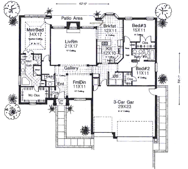 Floor Plan - Main Floor for European House Plan #310-799 - 3 bed, 2.5 bath