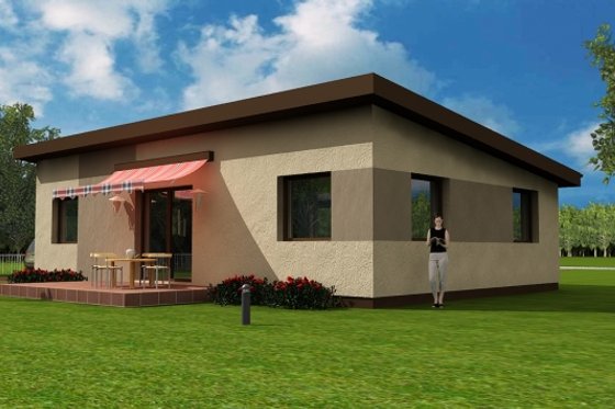 Exterior - Rear Elevation for Modern House Plan #538-14 - 3 bed, 1 bath