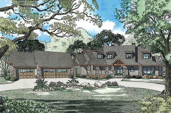 Exterior - Front Elevation 5 for Craftsman House Plan #17-2444 - 5 bed, 5.5 bath