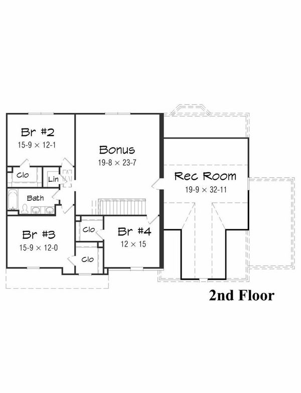 Farmhouse Floor Plan - Upper Floor Plan #329-387