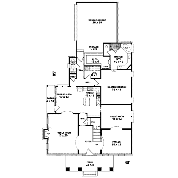 Colonial Floor Plan - Main Floor Plan #81-426