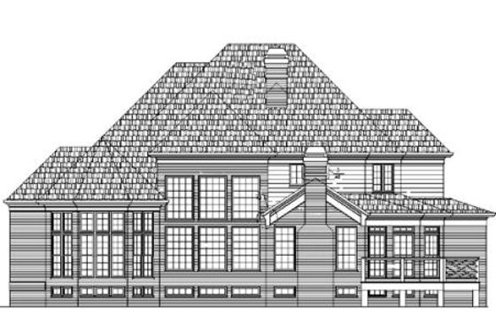Exterior - Rear Elevation for European House Plan #119-349 - 4 bed, 3 bath