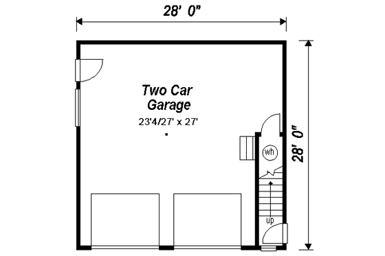 Floor Plan - Main Floor for Traditional House Plan #18-402 - 2 bed, 1 bath