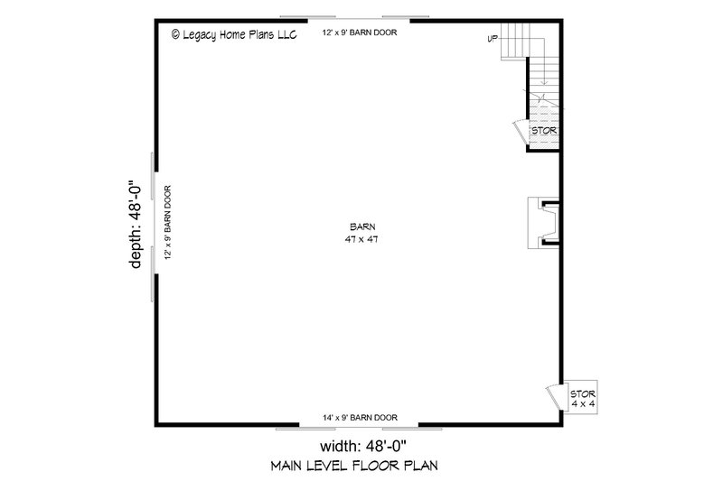 Dream House Plan - Floor Plan - Main Floor for Farmhouse House Plan #932-960, 0 bath
