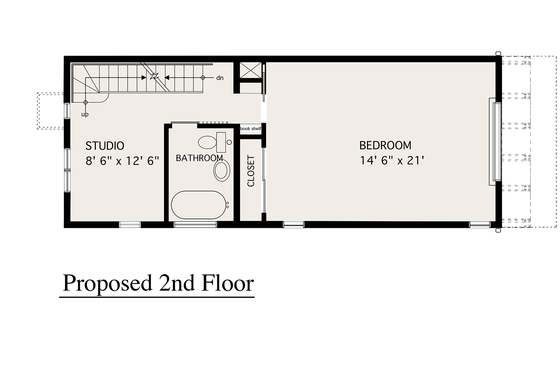 Floor Plan - Upper Floor for Modern House Plan #905-4 - 2 bed, 2.5 bath