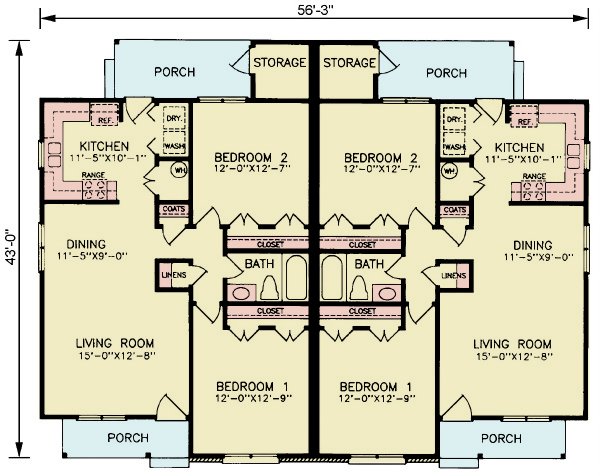 House Blueprint - Bungalow Floor Plan - Main Floor Plan #54-644