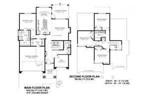 Floor Plan - Main Floor for Prairie House Plan #1100-51 - 4 bed, 3 bath
