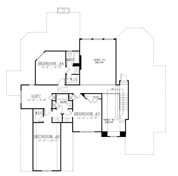 Architectural House Design - European Floor Plan - Upper Floor Plan #119-349
