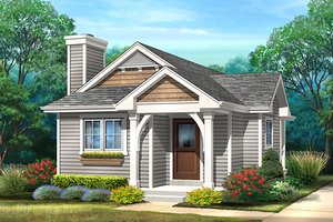 Cottage Exterior - Front Elevation Plan #22-597