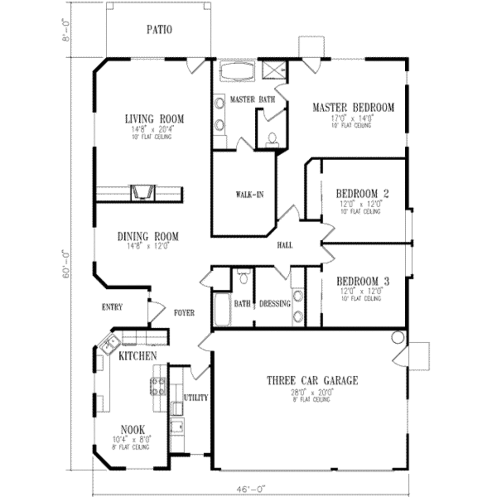 Adobe / Southwestern Style House Plan - 3 Beds 2 Baths 2116 Sq/Ft Plan ...