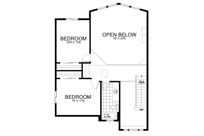 House Design - Floor Plan - Upper Floor for Craftsman House Plan #112-220 - 5 bed, 3.5 bath