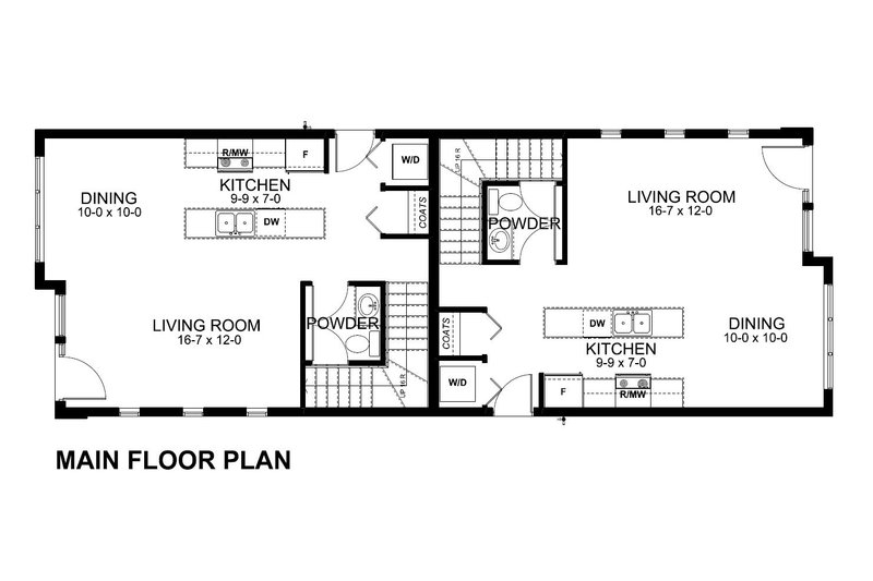 Dream House Plan - Main Level Floor plan - Modern Duplex