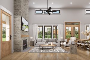 Interior - Family Room for Barndominium House Plan #1074-116 - 3 bed, 2 bath