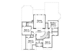 Floor Plan - Upper Floor for European House Plan #411-314 - 5 bed, 3.5 bath