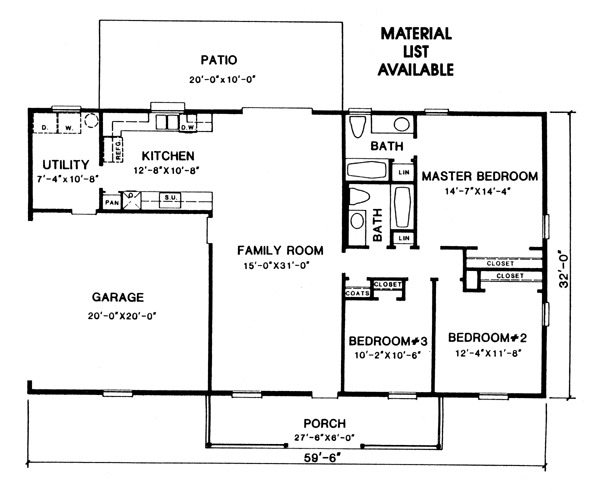 Ranch Floor Plan - Main Floor Plan #10-127