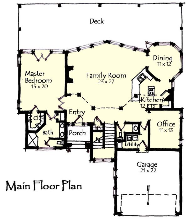 Craftsman Floor Plan - Main Floor Plan #921-13