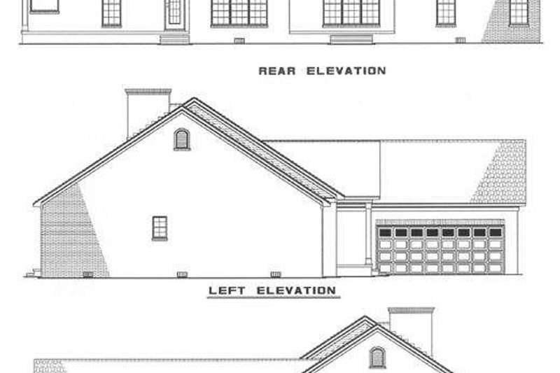 House Plan Design - Exterior - Rear Elevation for Southern House Plan #17-120 - 4 bed, 2 bath