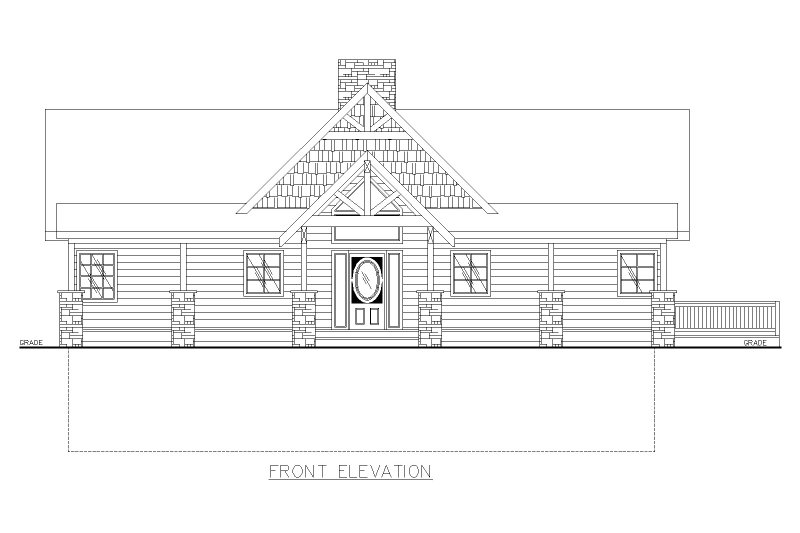 Architectural House Design - Exterior - Front Elevation 3 for Craftsman House Plan #117-1025 - 2 bed, 2.5 bath