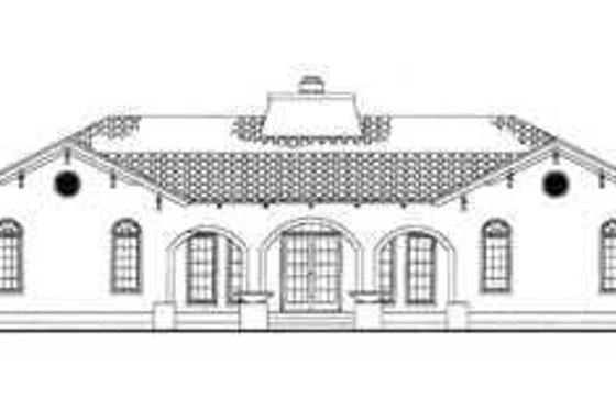Exterior - Rear Elevation for Mediterranean House Plan #72-177 - 4 bed, 3.5 bath
