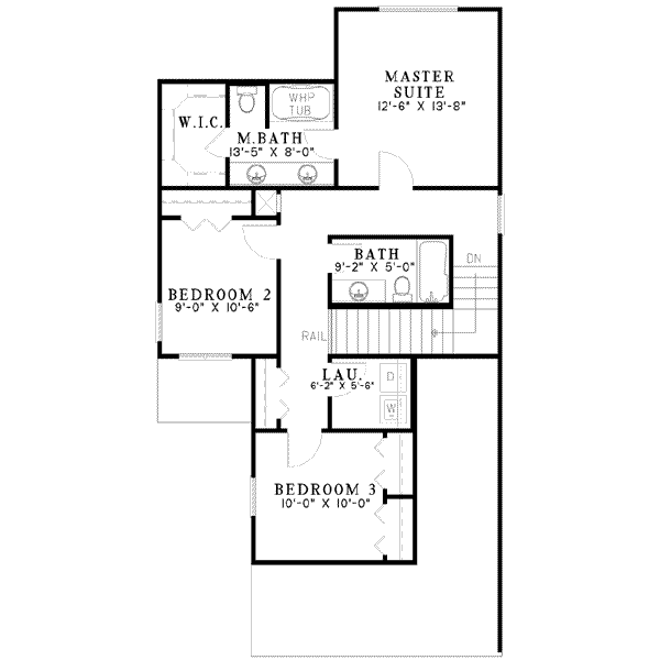 Traditional Floor Plan - Upper Floor Plan #17-425