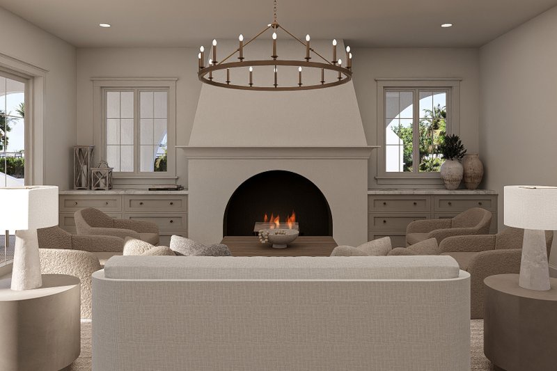 House Blueprint - Interior - Family Room 1 for Beach House Plan #455-760 - 3 bed, 2.5 bath