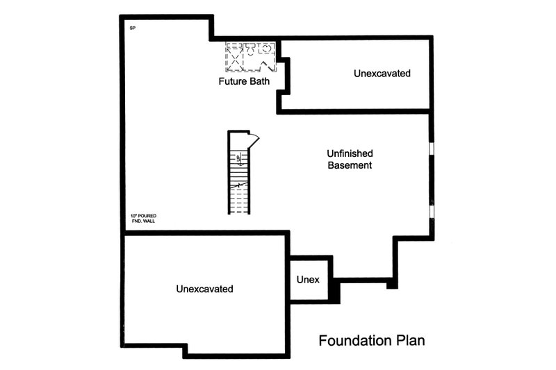Home Plan - Unfinished Basement Foundation