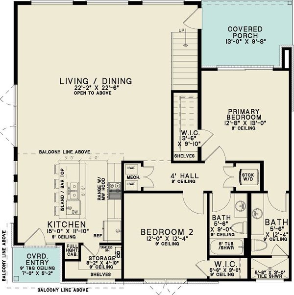 House Blueprint - Floor Plan - Main Floor for Modern House Plan #923-505 - 4 bed, 3 bath