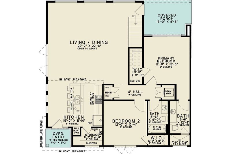 House Blueprint - Floor Plan - Main Floor for Modern House Plan #923-505 - 4 bed, 3 bath