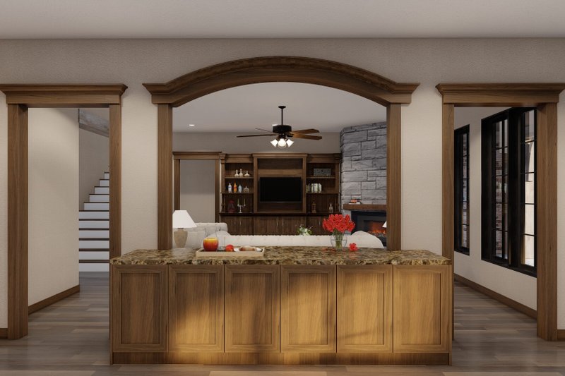 Architectural House Design - Interior - Family Room 1 for European House Plan #17-3328 - 4 bed, 3.5 bath