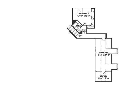 Floor Plan - Upper Floor for European House Plan #135-152 - 6 bed, 6.5 bath