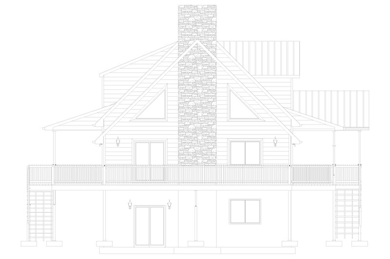 House Blueprint - Exterior - Other Elevation 3 for Cabin House Plan #1060-190 - 4 bed, 2.5 bath