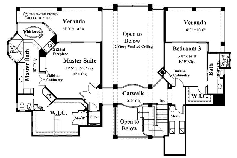Home Plan - Floor Plan - Upper Floor for Mediterranean House Plan #930-134 - 3 bed, 4.5 bath