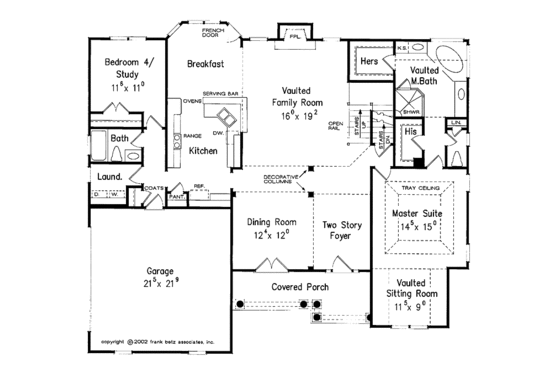 Floor Plan - Main Floor for Colonial House Plan #927-837 - 4 bed, 3 bath